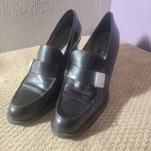 Nine West Black Loafer Heels